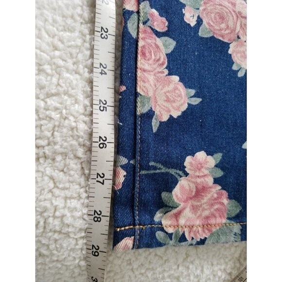 Gabby Isabella Womens Denim Floral Printed Pants Straight Leg Jeans Size 4 - Picture 7 of 9